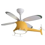 Внутрішні декоративні вертолітні стельові вентилятори для хлопчиків і дівчаток Лампи 6 швидкостей, регульована швидкість вітру з дистанційним керуванням для дитячої спальні, подарунок у приміщенні