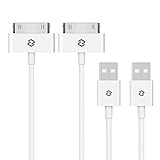 JETech Cable de Datos USB Compatible iPhone 4/4s, iPhone 3G/3GS, iPad 1/2/3, iPod, 1m, Blanco, 2 Unidades