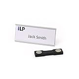 iLP - Juego de placas de identificación de aluminio con imán y clip, calidad profesional, 72 x 32 mm 10 unidades