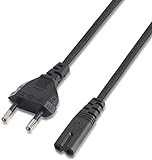 Vinciann Cable de alimentación de 2 Polos 1,4 m Enchufe Europeo para Playstation 1, Playstation 2, Playstation 4