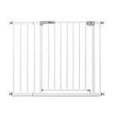 Hauck Child Safety Gate Open N Stop KD Safety Stairs with 21 cm Extension, No Hole, Child Safety Fence, 96 - 101 cm, Dog Safety Gate, Metal, Baby Stair Gate, White