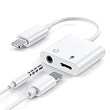 ອະແດບເຕີຫູຟັງສຳລັບ iPhone 【MFi ຮັບການຮັບຮອງ】 2 ໃນ 1 Lightning to 3,5mm Jack for headphones, Charging Cable Adapter Converter Compatible with iPhone14/13/12/11/XS/XR/8/7