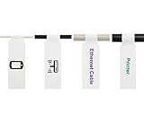 Mr-Label (10 Hojas, 300 Etiquetas A4 Etiqueta autoadhesiva por Cable - con la Herramienta Gratuita en línea de impresión - Impresión de inyección de Tinta (Blanco) (Blanco)