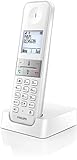 Philips D4701W/34 - Teléfono Fijo Inalámbrico (Pantalla Retroiluminada, HQ-Sound, 16 Horas, Contacto 2 Números, Manos Libres, My Sound, Modo Privado, Despertador, Indicador de Evento, Eco+) Blanco
