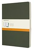 Moleskine - Cahier Journal-notebog, sæt med 3 notesbøger med sider, papomslag og synlige bomuldssting, farve Myrtle Green