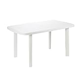 PROGARDEN 9694329 - Table ovale modulable, blanc, 137 x 85 x 72 cm