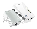 TP-Link TL-WPA4220 KIT - 2 ຕົວປ່ຽນສາຍການສື່ສານຂອງສາຍໄຟ (WiFi AV 600 Mbps, Extender, Network Repeaters, Amplifier and Internet Coverage, 3 Ports, Ethernet Cable), ສີຂາວ