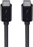 Belkin Cable Thunderbolt 3 de 100 W, cable de USB-C a USB-C, 0.5 m de largo, Negro, 0.8M