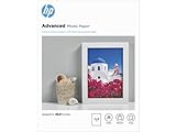 HP Advanced Glossy Photo Paper, Q8696A, 25 hojas de papel fotográfico satinado avanzado, compatible con impresoras de inyección de tinta, 13 x 18 cm, peso del material de impresión 250 g/m²