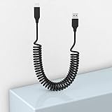 KETAKY Plus Cable Lightning Espiral [Certificado MFi y compatible con CarPlay], Lightning Cable de iPhone Retráctil con Transmisión de datos, Cable iPhone Corto para iPhone/Pad/Pod
