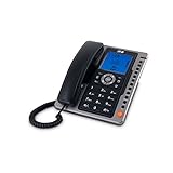 SPC Office Pro – Teléfono Fijo sobremesa con Gran Pantalla iluminada a Pilas, 7 Memorias Directas, Identificador de Llamadas y Manos Libres