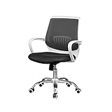 كرسي مكتب مريح من duehome ، كرسي للمكتب أو الدراسة ، موديل تريند ، اللون أبيض وأسود ، القياسات: 59,5 سم (العرض) × 59.5 سم (العمق) × 86.5-94,5 سم (الارتفاع)