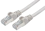 Premium Cord - Cable de Pares Trenzados (Cat. 6a, S-FTP, RJ45-RJ45, AWG 26/7, 15 m), Color Gris