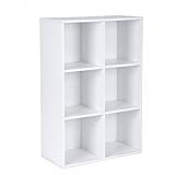 VASAGLE Librería Estantería Biblioteca con 6 Compartimentos 65,5 x 30,5 x 97,5 cm Blanco LBC203D, blanco
