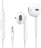 [Certificado Apple MFI] Auriculares, auriculares con cable con micrófono y control de volumen, auriculares intraurales antirruido estéreo, jack de 3,5 mm universal para todos los iOS, Android MP3, etc