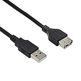CABLEPELADO USB 2.0 ұзартқыш кабелі | USB типті ер-әйел ұзартқыш кабель | 480 Мбит/с дейін жылдамдық | Принтер, тінтуір, пернетақта, флэш-диск, PS контроллері, сыртқы диск, ДК | Қара | 3 метр