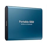 SSD externo USB 3.1 de 2 TB, almacenamiento de unidad de estado sólido portátil tipo C, disco duro móvil portátil MINI, funciona con PC Mac Windows Linux PS4 Xbox One y Smart TV (azul)