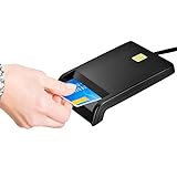 Lector de tarjeta inteligente USB, operaciones de tarjeta con chip táctil Lector de tarjeta de memoria CAC multifuncional, para ID CAC DNIE ATM IC Conector de tarjeta bancaria SIM para Windows
