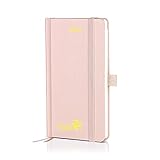 POPRUN Agenda 2023 Pocket - Week View Planner 16.5 x 9cm - Planner Calendar with timer time - Hard Cover - Notes and Contacts - FSC Certified Letter - Light Pink