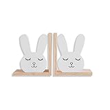 Nacnic børns dekorative bogstøtter af kaniner Nordisk stil i træ | Børns dekorative bogstøtter | Børns børnebogstøtte | Bogstand originale gaveideer