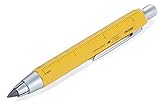 TROIKA ZIMMERMANN 5,6 PEN56/YE - HB blyblyant (5,6 mm bly, centimeter/tommer lineal, skala 1:20 m/1:50 m, blyantspidser, lakeret messing, gul
