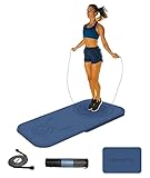 LaiEr Two-Piece Rope Mat Set Knee Protection Shock Absorption Non-Slip Fitness Exercise Mat for Home Gym