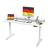 SOSINYA Table de poste de travail d'ordinateur de bureau de levage de mémoire de hauteur réglable 140x60 cm support de moniteur pour le bureau à domicile