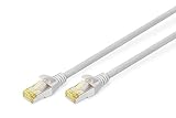 DIGITUS Cable LAN Cat 6A - 1,5m - Cable de red RJ45 - S/FTP Blindado - Compatible con Cat-6 y Cat-7 - Gris
