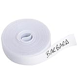 1 Rollo de cinta de tela de 3 metros x 1 cm de color Blanco. Etiqueta termoadhesiva para escribir con boli. Sin boli
