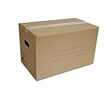 Cajas de Cartón para Mudanzas Almacenaje Transporte con Asas Reforzado (50 x 30 x 30 cm, 10 Unidades)