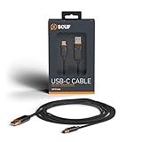 Scuf Cable USB-C Trenzado Conexión y Carga USB tipo C de 2 Metros para Mandos de Xbox, Mandos de PS5 y Smartphones - Negro