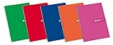 Enri, Cuadernos A4 (Folio), Tapa Dura, 80 Hojas Rayadas. Pack 5 Libretas, Colores Aleatorios