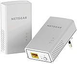 Netgear PL1000-100PES - Kit de adaptadores PLC Powerline Gigabit (1 Puerto Ethernet Gigabit, AC 1000 Mbps), Blanco