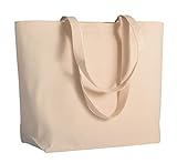 Generic Shopper बैग कैनवास कॉटन टॉप की मोटाई 280 grm 50x35x16cm लंबा हैंडल हाई क्वालिटी और रेज़िस्टेंस, नेचुरल, 50x35x16cm