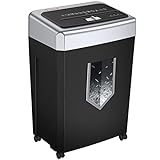 Bonsaii 30 Minute Cross Cut Paper Shredder, 15 Sheet CD/Credit Card Shredder, for Home Office with 18L Trash Can and Wheels (New C169-B)