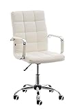 Офісне крісло CLP Deli V2 із синтетичної шкіри | Керівницький стілець, що обертається та регулюється по висоті. I Настільний стілець із колесами, колір: білий