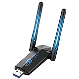 WiFi USB, ElecMoga Antena WiFi AC1300 Adaptador Wi-Fi Dual Band 5GHz/2.4GHz USB 3.0 Antena Ajustable Compatible Windows 11/10/8/7/XP, Mac OS X