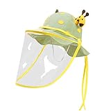 PRETYZOOM Sombrero de protección Facial para niños Sombrero de Boca Completa Tapa de Cubierta Completa Sombrero Antipolvo a Prueba de Viento al Aire Libre para niños niñas (Verde)