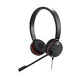 Jabra 14401-21 Evolve 30 UC Stereo Headset – Unified Communications Headphones for VoIP Softphone with Passive Noise Cancellation – 3.5mm Jack – Black