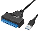Câble SATA vers USB 3.0 Compatible avec les disques durs externes et internes Adaptateur SSD/HDD 2,5 pouces Compatible avec les systèmes d'exploitation Windows, Mac et Linux