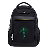 MS Life - Mochila portátil ligera 20L USB recargable indicador de dirección de señal luminoso inalámbrico LED para bicicleta por la noche, impermeable, bicicleta, patinete, Negro , Mochilas de viaje