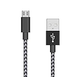 Cable de carga Cisirun para PS4 y Xbox One Cable de carga para control remoto, 3 m, gris y negro