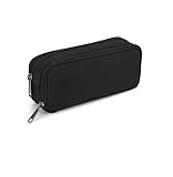 Пенал Della Gao Large Capacity Pencil Bag Canceary Organiser Case with 2 Compartings for Office Man Woman, Black