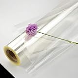 STOBOK Papel de celofán transparente rollo de papel celofán transparente para cestas de flores regalo manualidades suministros / 44cmx25m