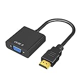 Yoezuo HDMI to VGA Adapter,HDMI to VGA (Male to Female) 1080P Converter,Cable Charging for PC,Laptops,HDTV,Projectors,le Other HDMI Devices- Black