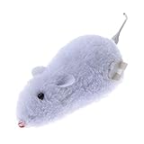 Everpert Ratón de Cuerda, Gatos Que Juegan Juguetes Mecánicos Rata, Accesorios para Mascotas (Blanco)