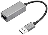Amazon Basics - Adaptador USB 3.0 Gigabit Ethernet de aluminio, Gris, 5 x 2,11 x 1,5 cm.