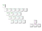 HK Gaming Juego de teclas dobles retroiluminadas de goma | Perfil OEM para teclado mecánico (23 teclas, blanco)