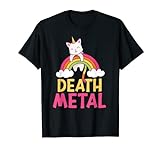Funny Colorful Death Metal Rainbow Cat Unicorn Unicat Camiseta