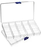 2 Piezas Cajas Organizadoras de Plastico, Almacenaje con 15 compartimentos, Caja Clasificadora y Ajustable para Joyería